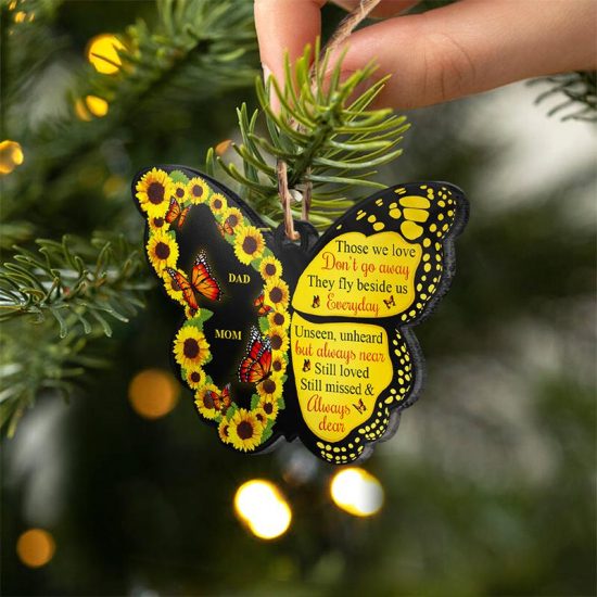Still Loved Still Missed Always Dear Memorial Gift Personalized Custom Butterfly Acrylic Ornament 2