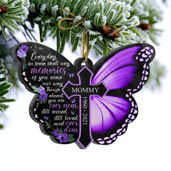 Still Missed Still Loved Memorial Gift Personalized Custom Butterfly Acrylic Ornament 2