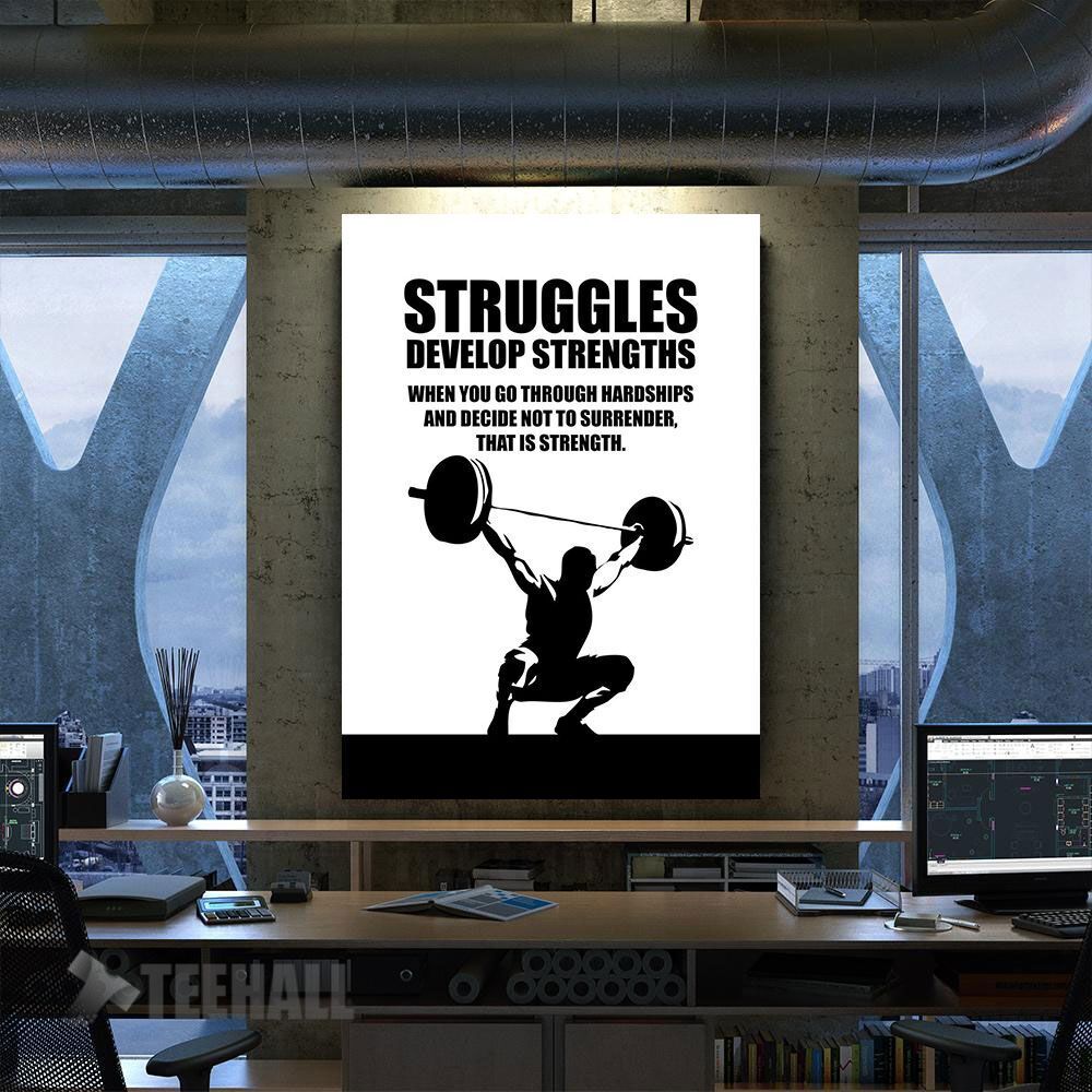 Struggles And Strength As Motivational Canvas Prints Wall Art Decor