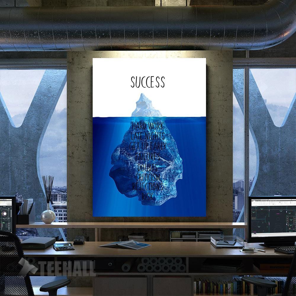 Success Iceberg Day Motivational Canvas Prints Wall Art Decor