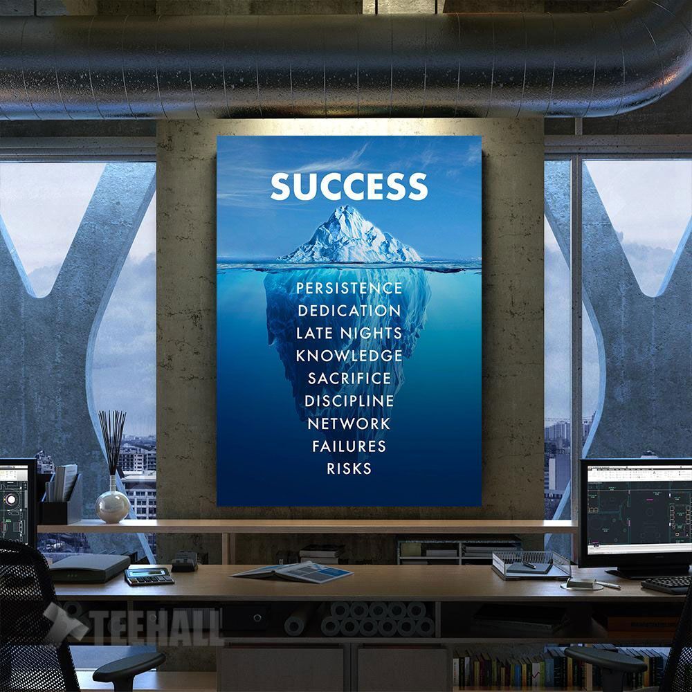 Success Iceberg Motivational Canvas Prints Wall Art Decor