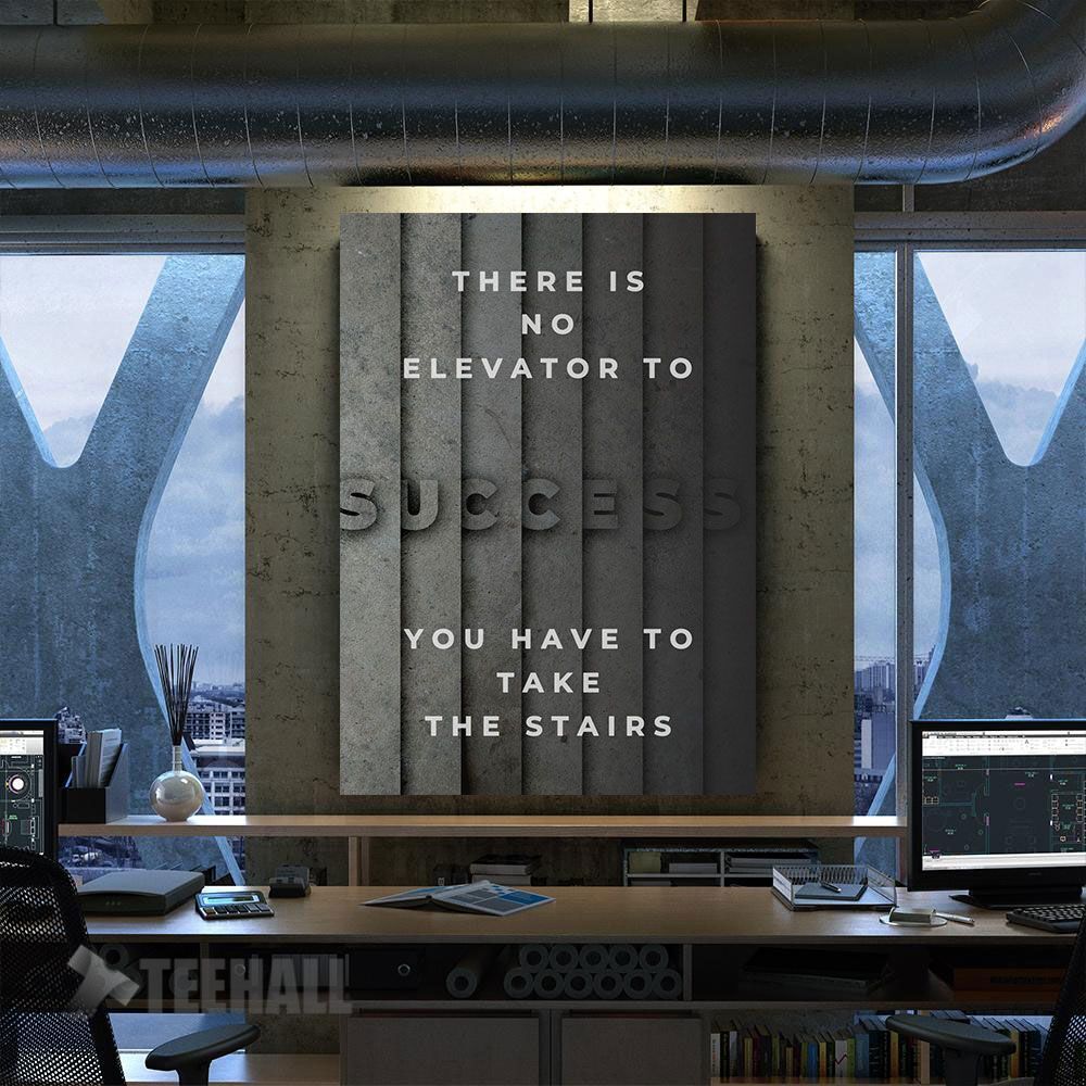Success Stairs Motivational Canvas Prints Wall Art Decor