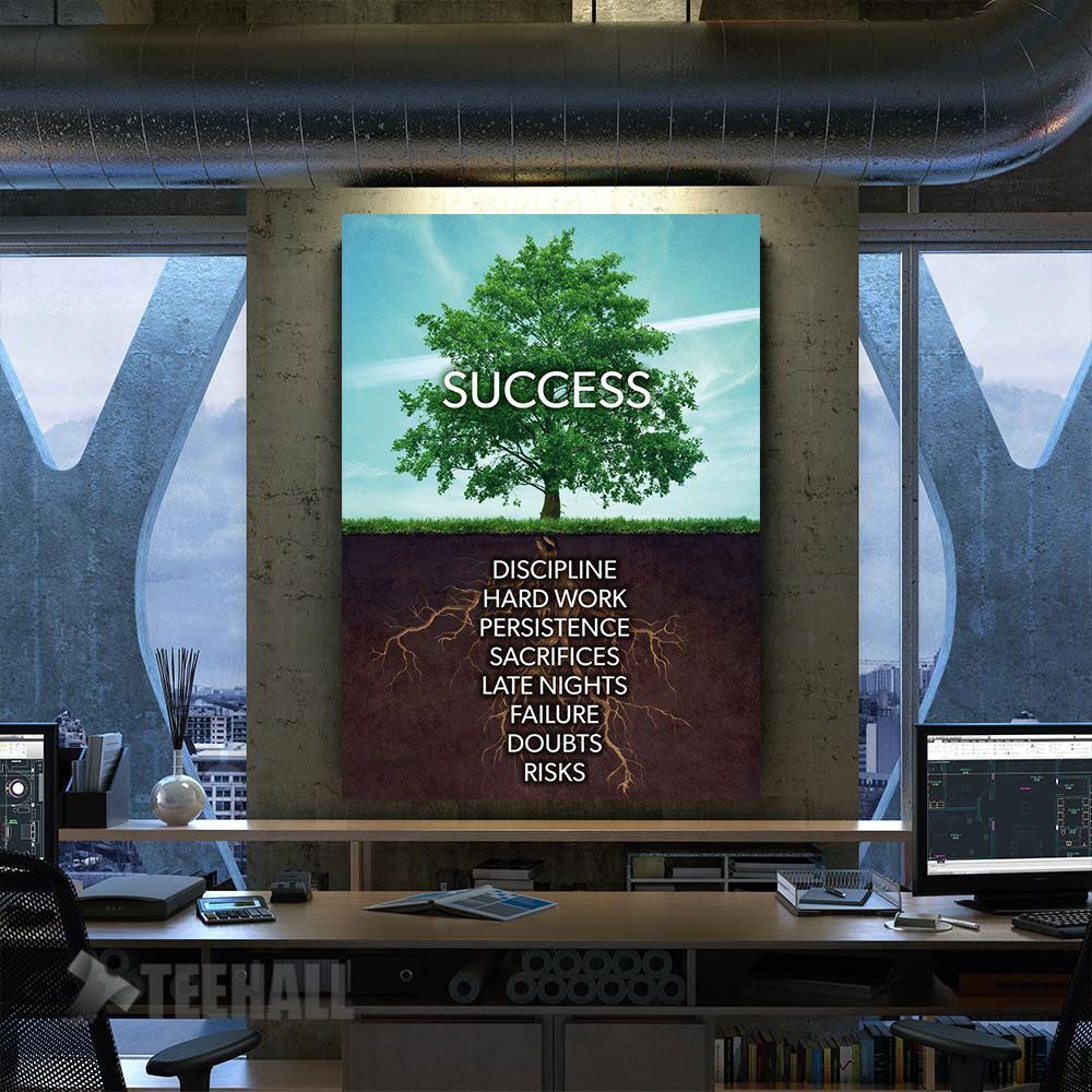 Success Tree Motivation Canvas Prints Wall Art Decor
