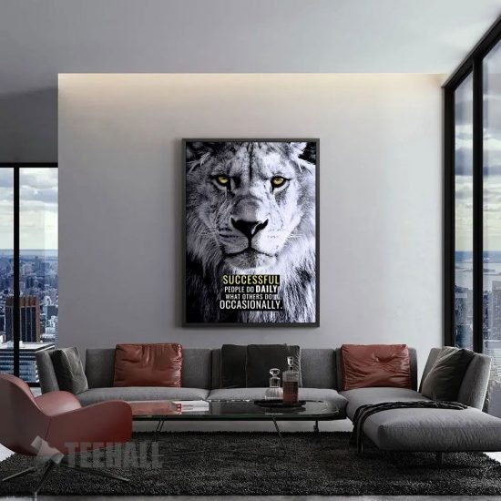 Successful Lion Motivational Canvas Prints Wall Art Decor 1