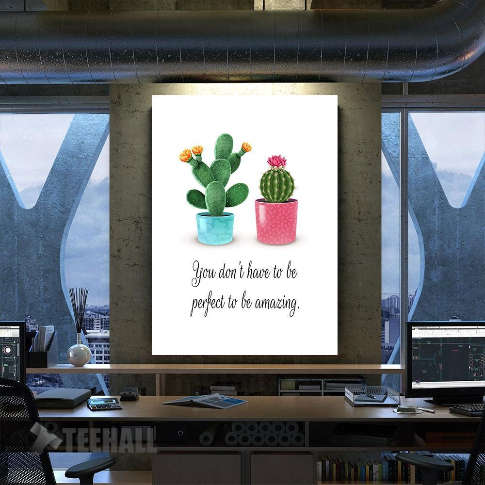 Succulent Cute Cactus Motivational Canvas Prints Wall Art Decor