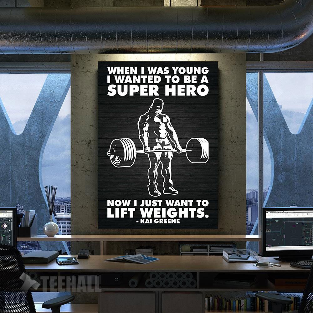 Super Hero Lift Weights Motivational Canvas Prints Wall Art Decor