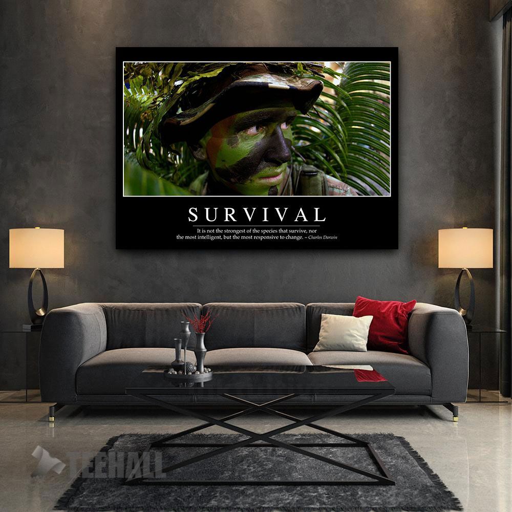 Survival Motivational Canvas Prints Wall Art Decor