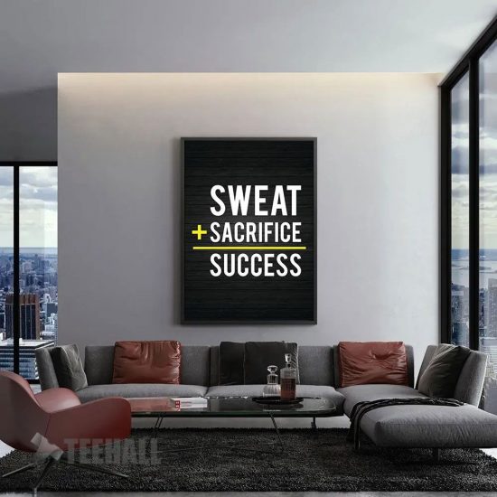 Sweat Sacrifice Success Motivational Canvas Prints Wall Art Decor 1