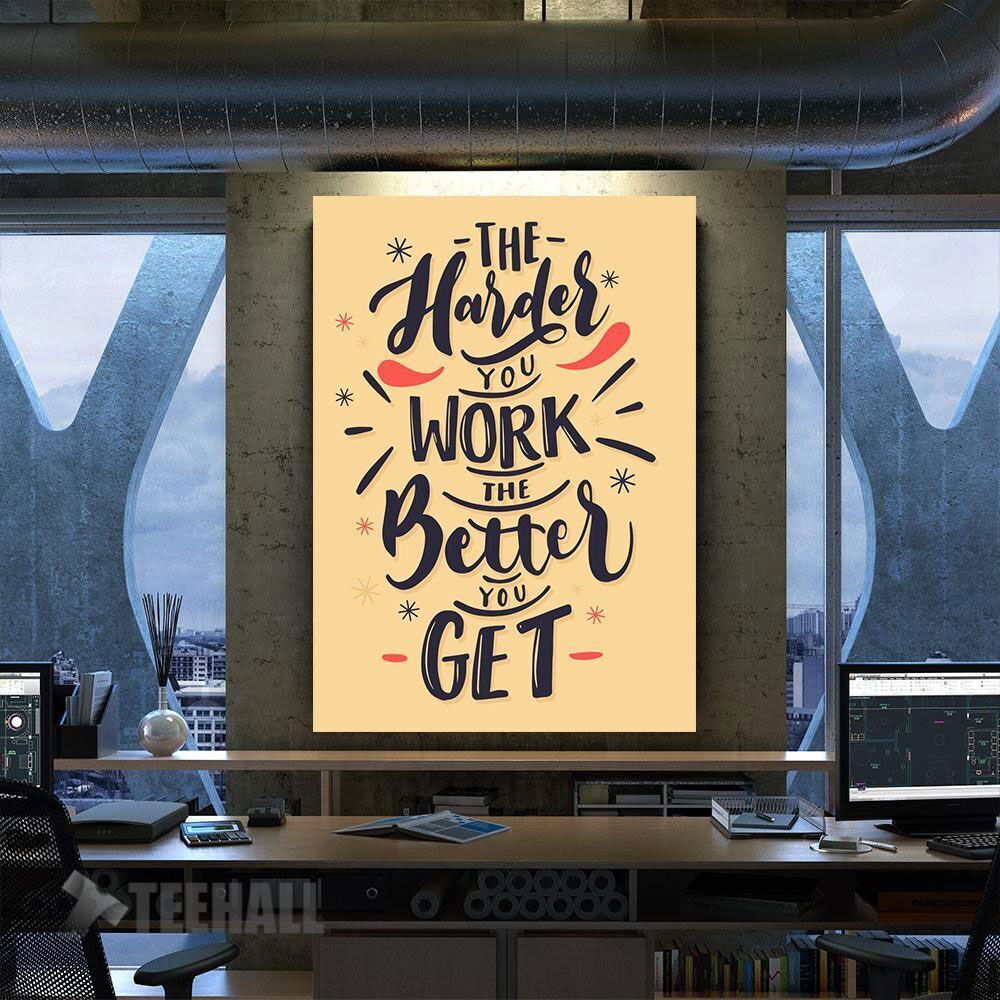 The Harder You Work Motivational Canvas Prints Wall Art Decor