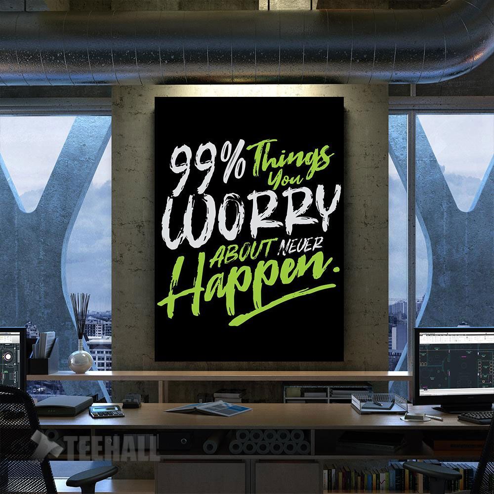 Things You Worry Motivational Canvas Prints Wall Art Decor