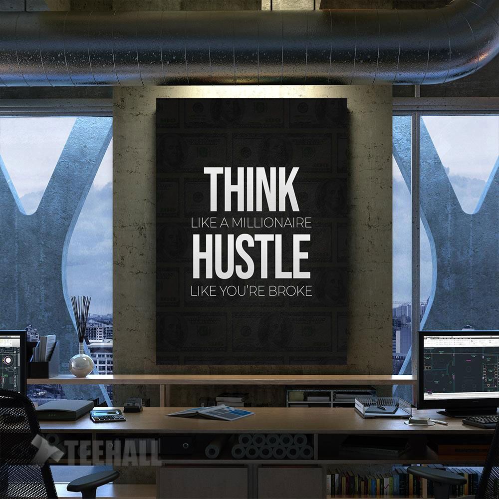 Think And Hustle Motivational Canvas Prints Wall Art Decor