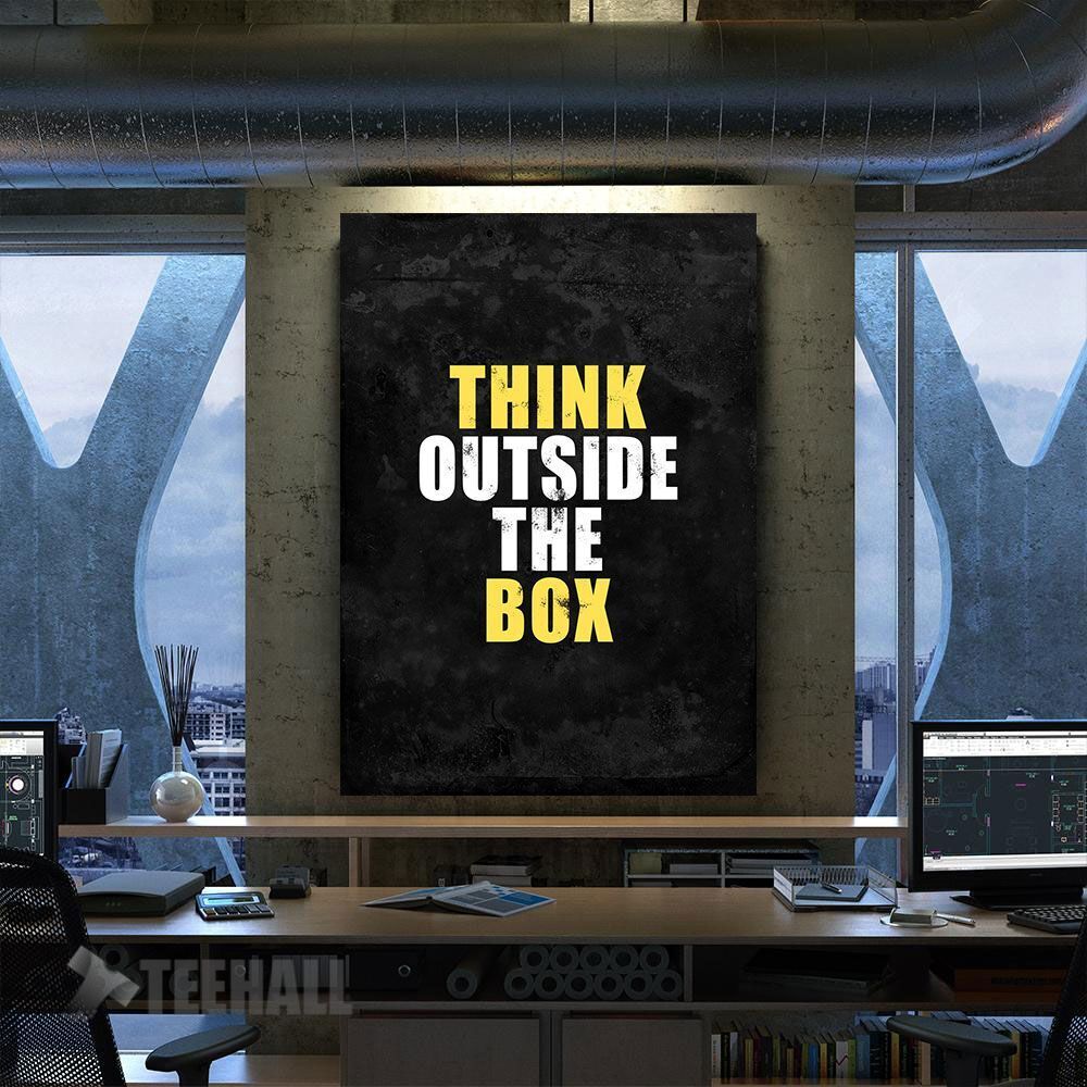 Think Outside Box Motivational Canvas Prints Wall Art Decor