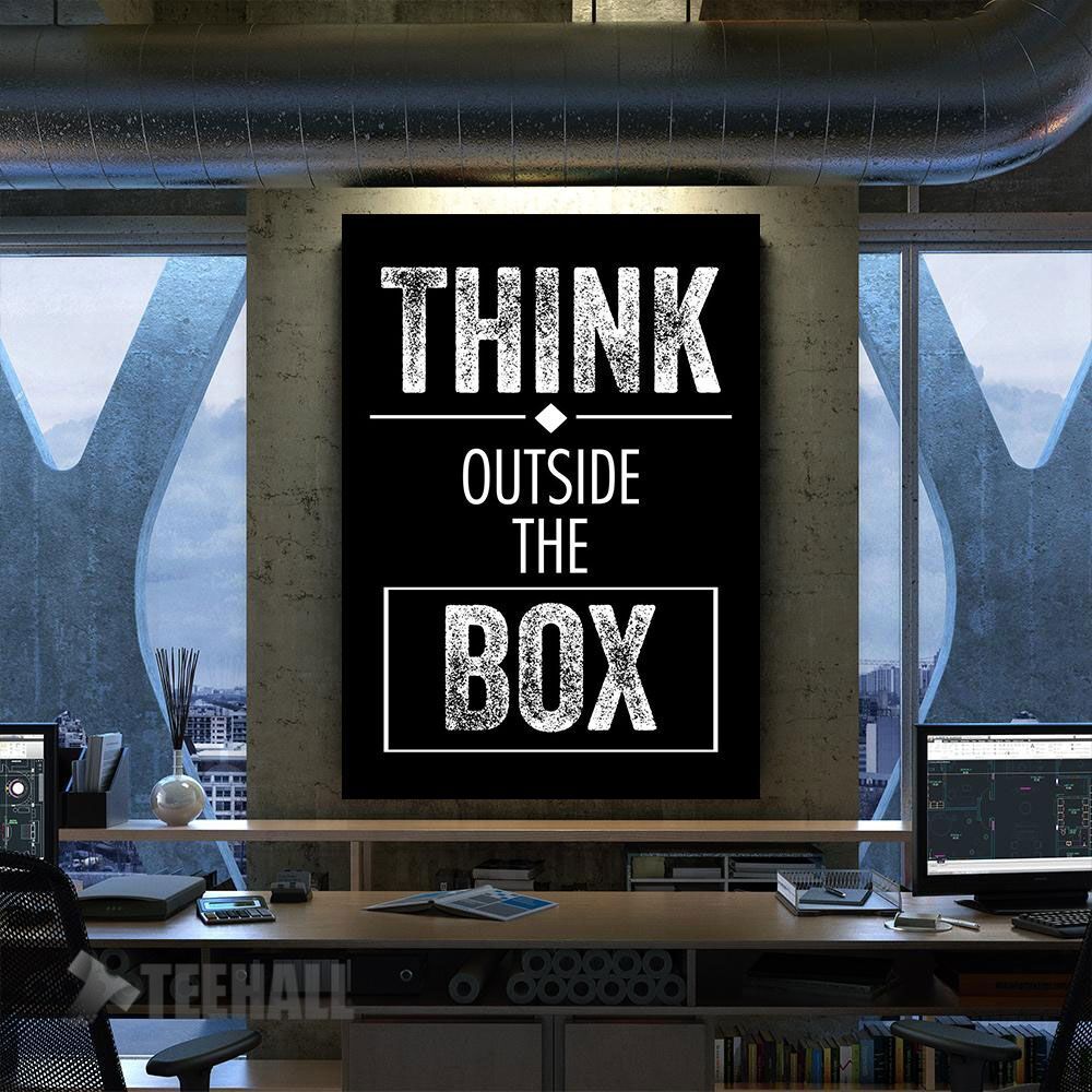 Think Outside Box Motivational Canvas Prints Wall Art Decor