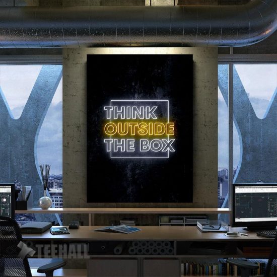 Think Outside The Box Motivational Canvas Prints Wall Art Decor