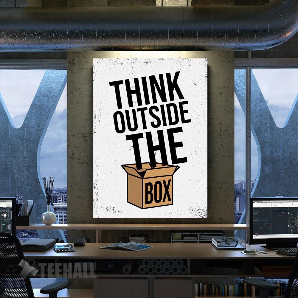 Think Outside The Box Motivational Canvas Prints Wall Art Decor