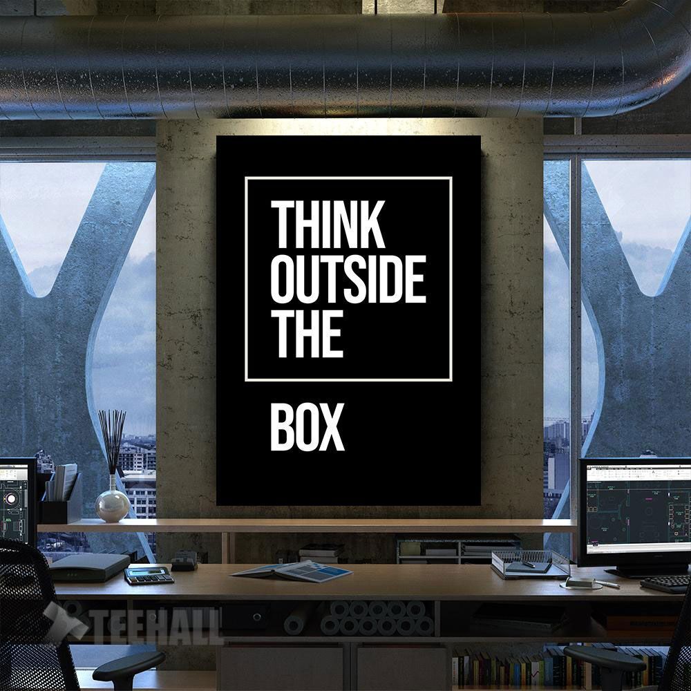 Think Outside The Box Motivational Canvas Prints Wall Art Decor