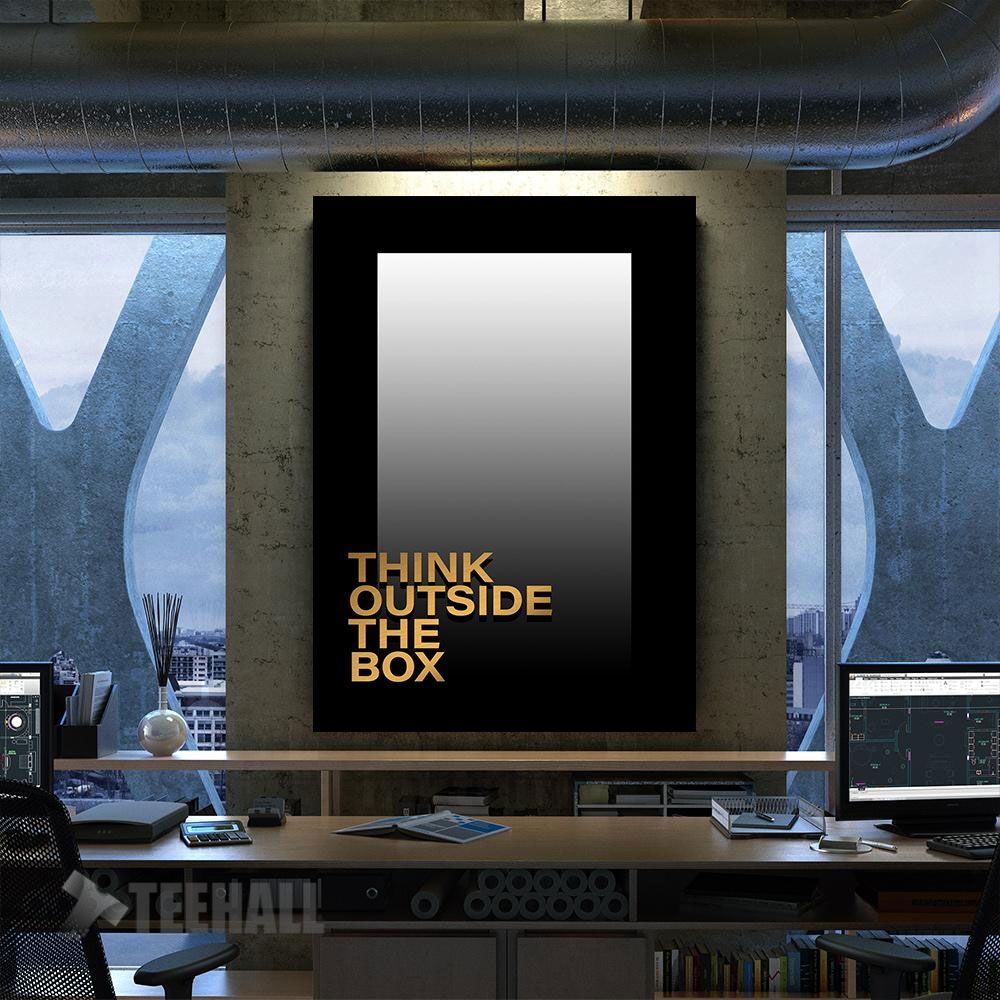 Think Outside The Box Motivational Canvas Prints Wall Art Decor