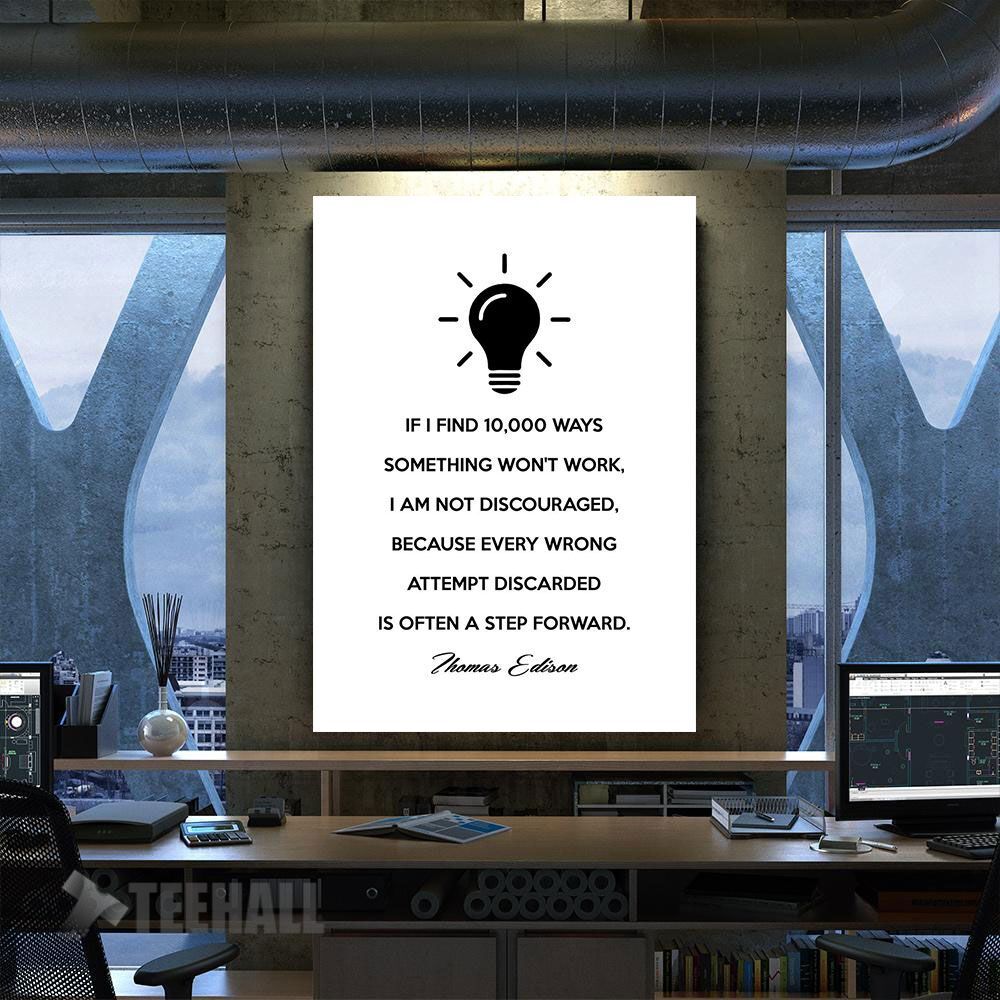 Thomas Edison Failure Motivational Canvas Prints Wall Art Decor