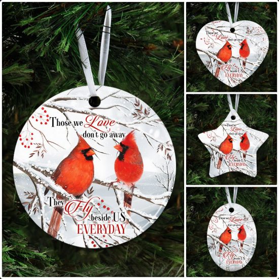 Those We Love Dont Go Away Christmas Cardinal Ceramic Ornament 6