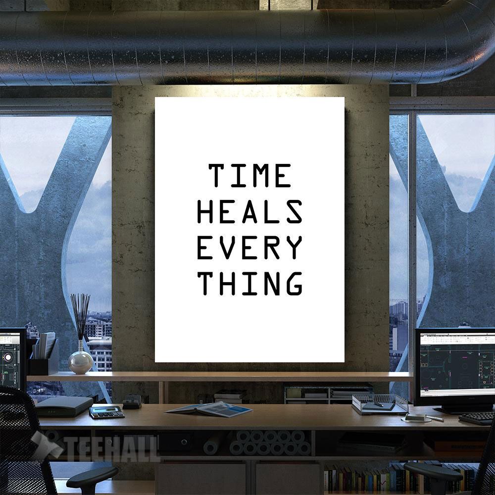 Time Heals Everything Motivational Canvas Prints Wall Art Decor