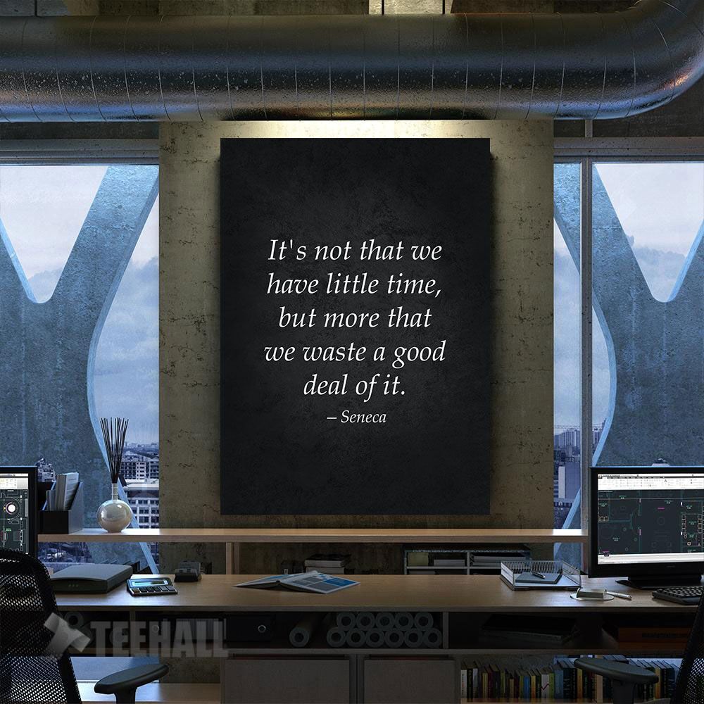 Time Stoic Quote Motivational Canvas Prints Wall Art Decor
