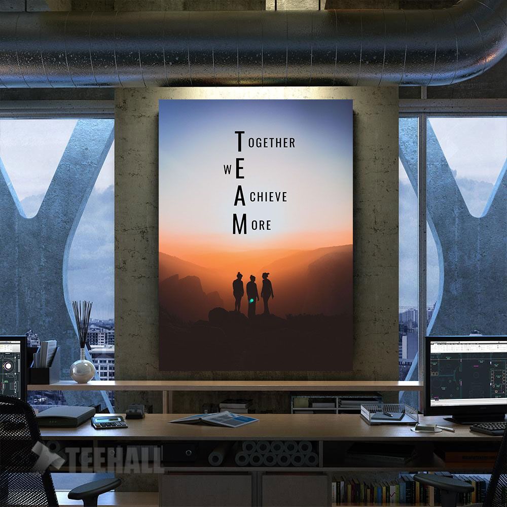 Together We Achieve Motivational Canvas Prints Wall Art Decor