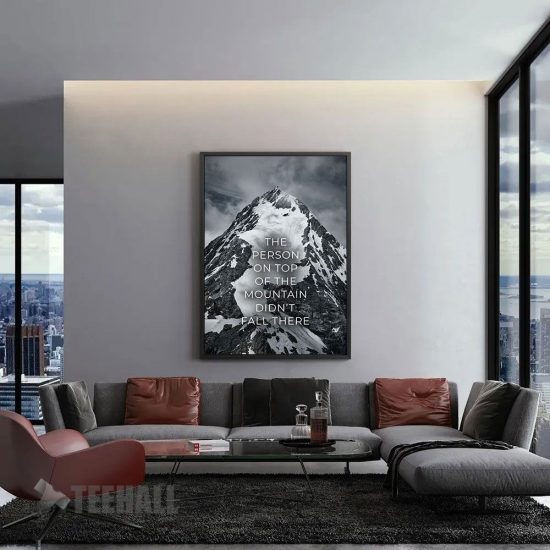 Top Of The Mountain Motivational Canvas Prints Wall Art Decor 1