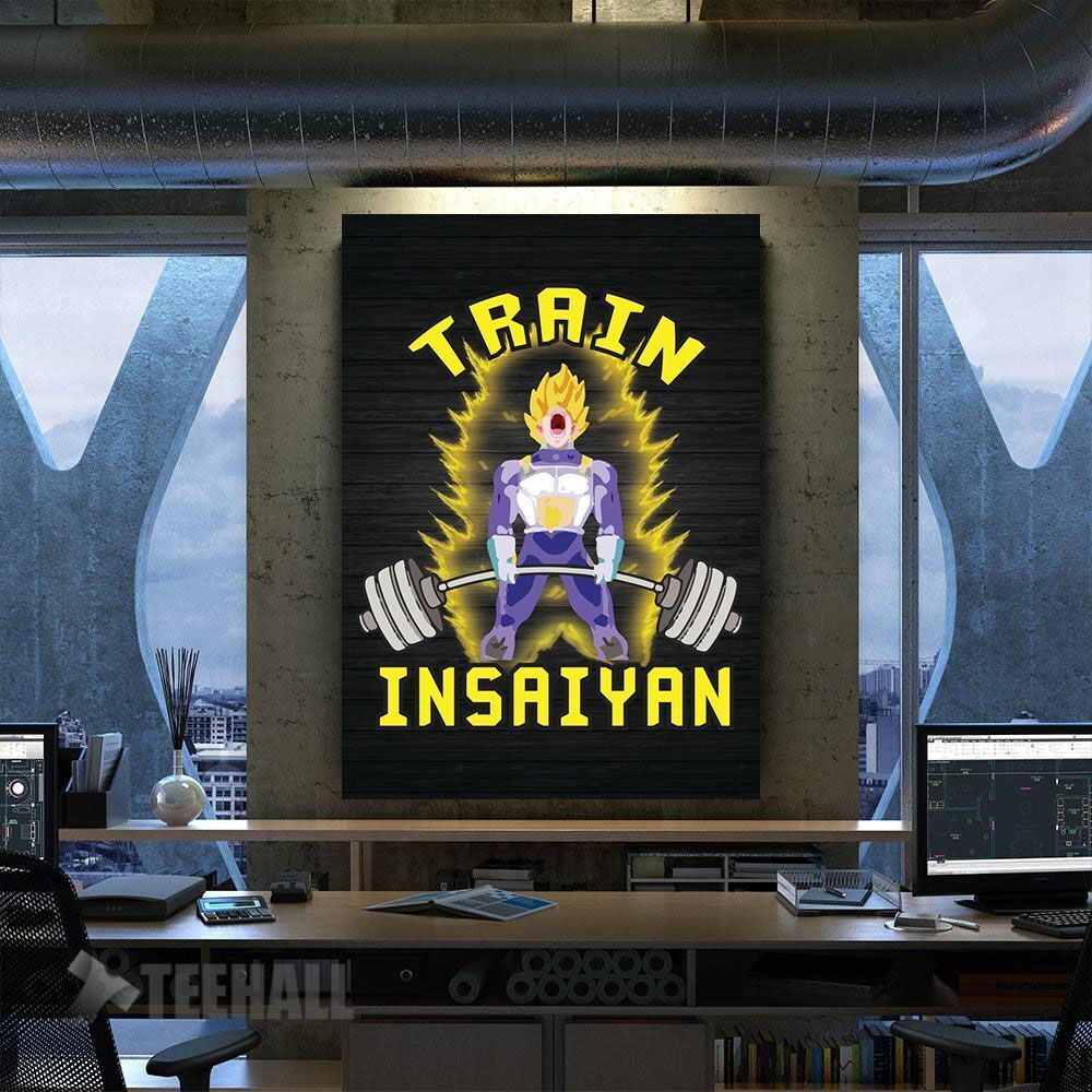 Train Insaiyan Vegeta Gym Motivational Canvas Prints Wall Art Decor