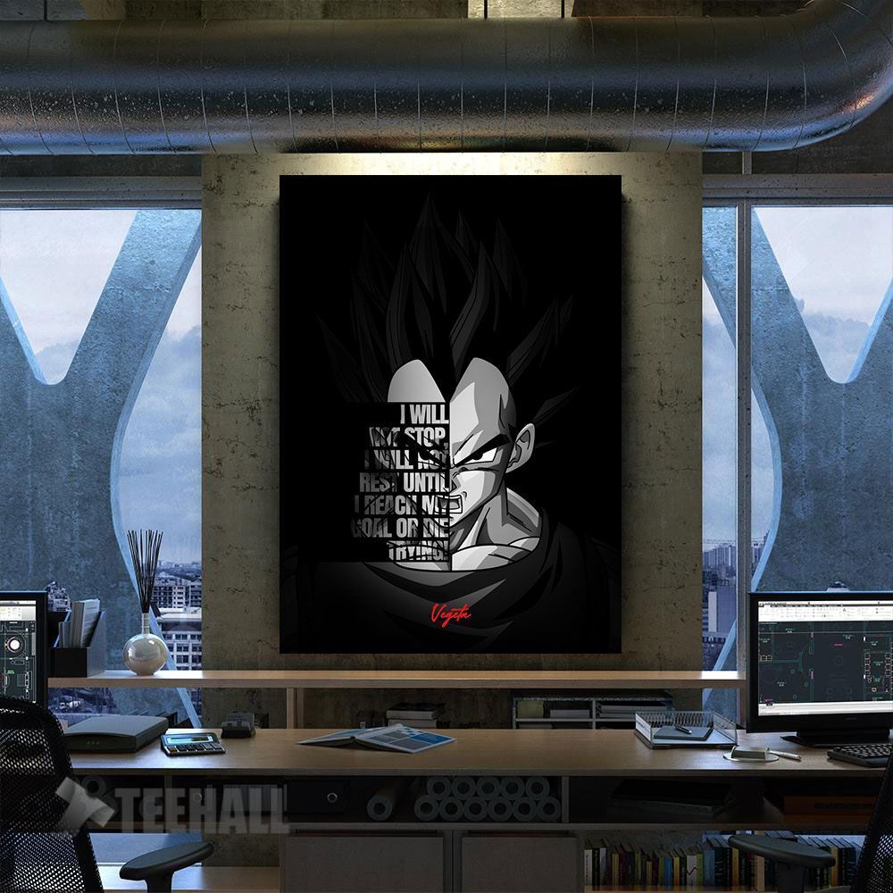 Vegeta Motivational Canvas Prints Wall Art Decor