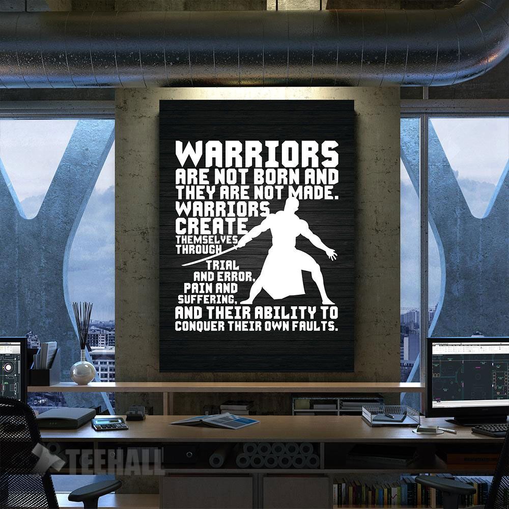 Warrior Motivational Canvas Prints Wall Art Decor