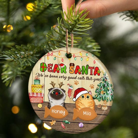 Weve Been Very Good Cats This Year Christmas Gift For Cat Lovers Personalized Custom Circle Ceramic Ornament 1