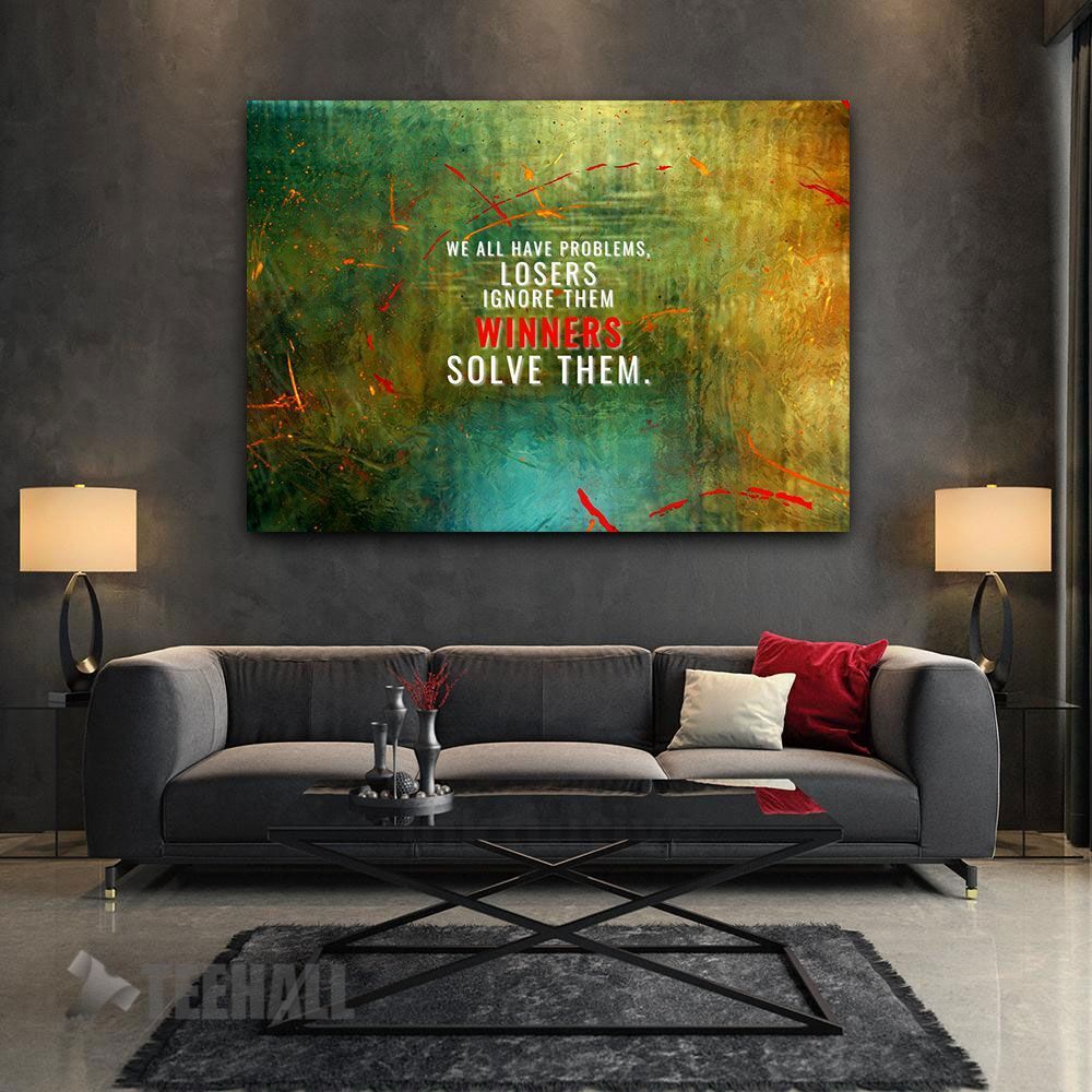 Winners Solve Problems Motivational Canvas Prints Wall Art Decor