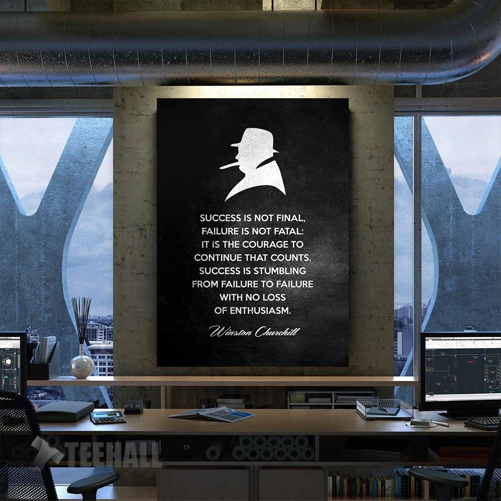 Winston Churchill Motivational Canvas Prints Wall Art Decor