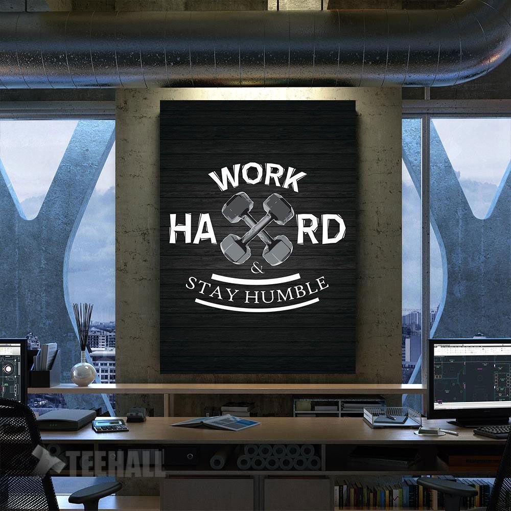 Work Hard Stay Humble Motivational Canvas Prints Wall Art Decor