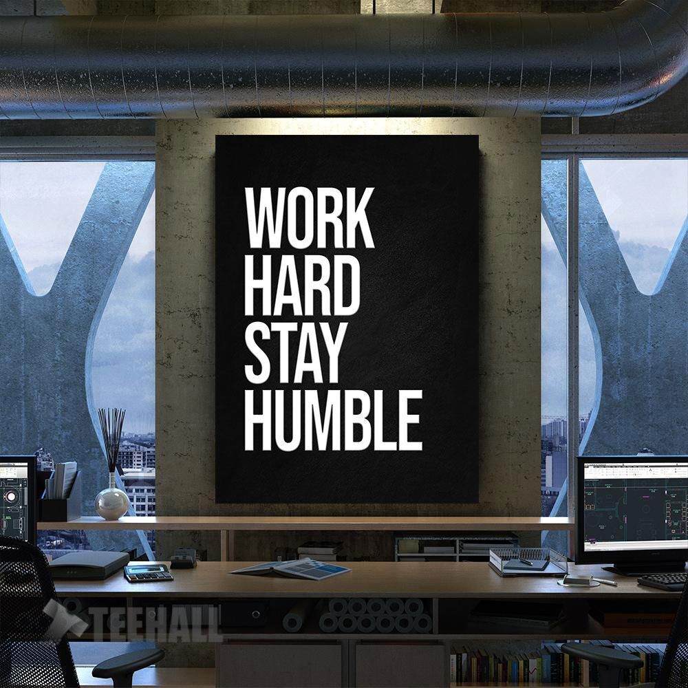 Work Hard Stay Humble Motivational Canvas Prints Wall Art Decor