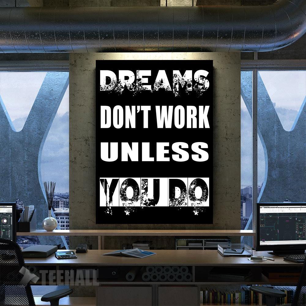 Work On Your Dreams Motivational Canvas Prints Wall Art Decor