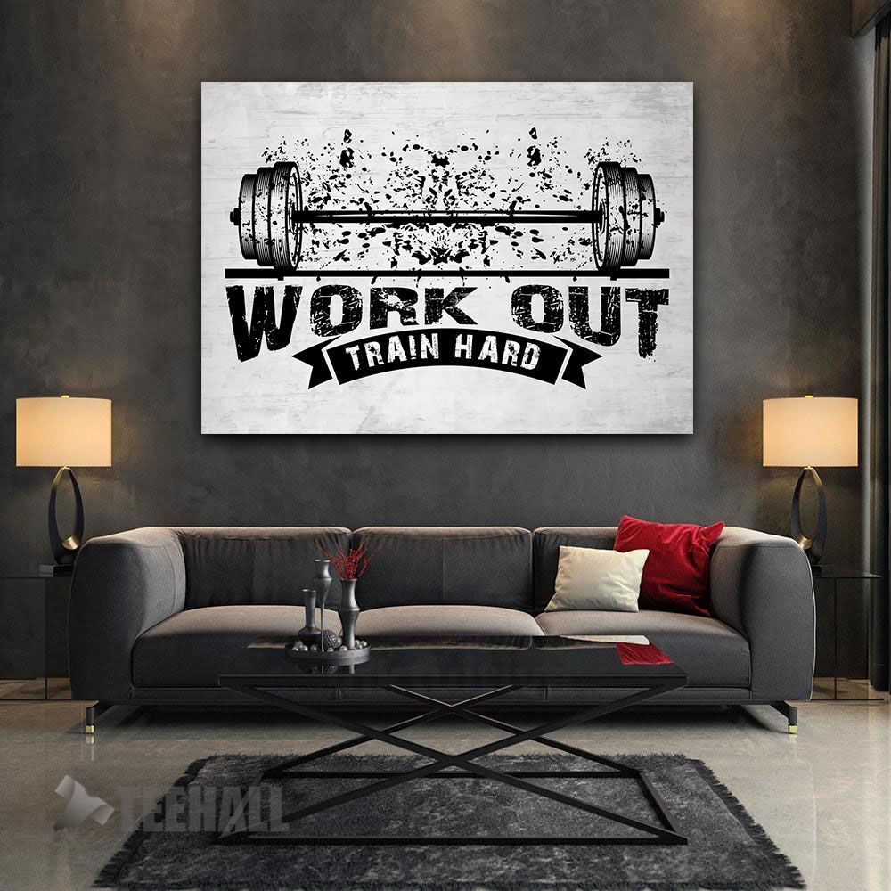 Work Out - Train Hard Motivational Canvas Prints Wall Art Decor