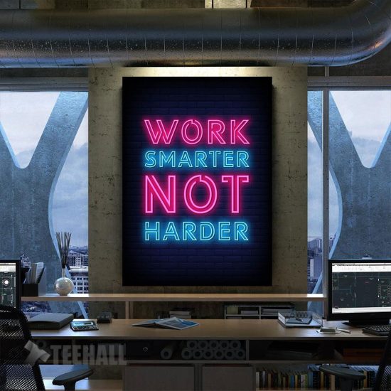 Work Smarter Not Harder Motivational Canvas Prints Wall Art Decor