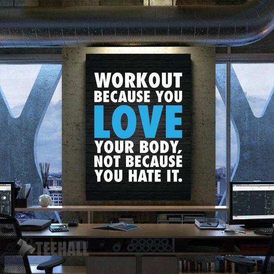 Workout Motivational Words Canvas Prints Wall Art Decor