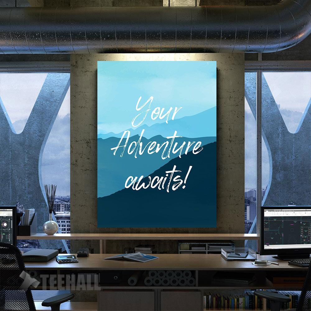 Your Adventure Awaits Motivational Canvas Prints Wall Art Decor