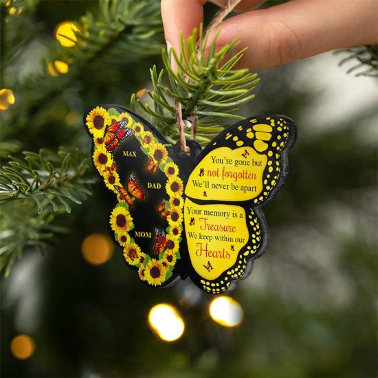 Your Memory Is A Treasure Personalized Custom Butterfly Acrylic Ornament 2