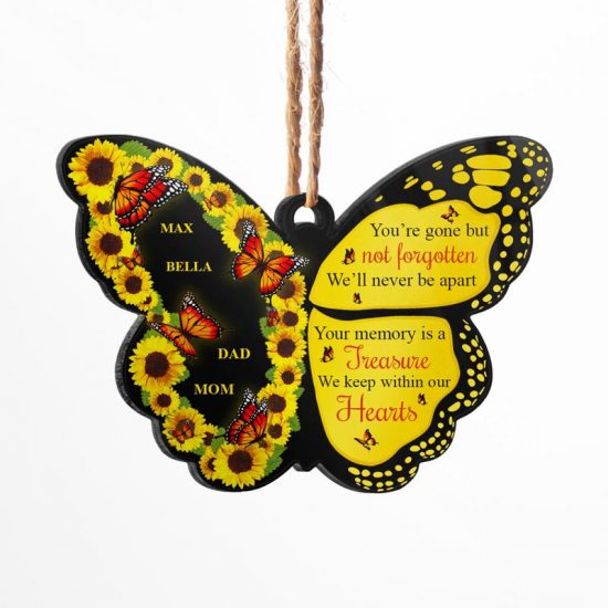 Your Memory Is A Treasure - Personalized Custom Butterfly Acrylic Ornament