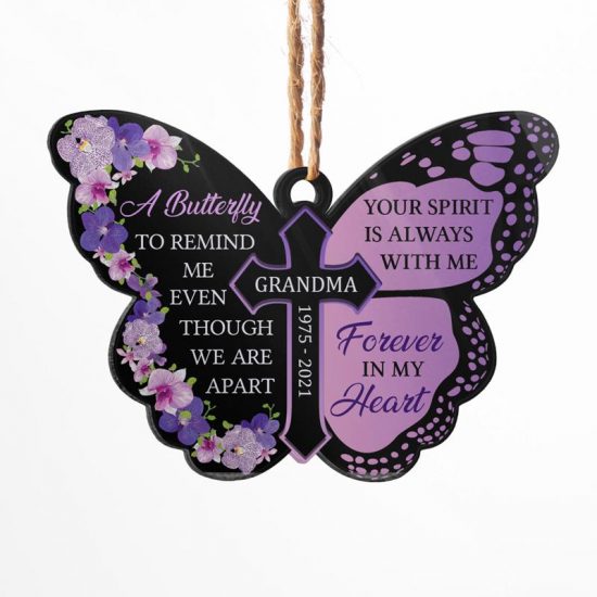 Your Spirit Is Always With Me - Memorial Gift - Personalized Custom Butterfly Acrylic Ornament