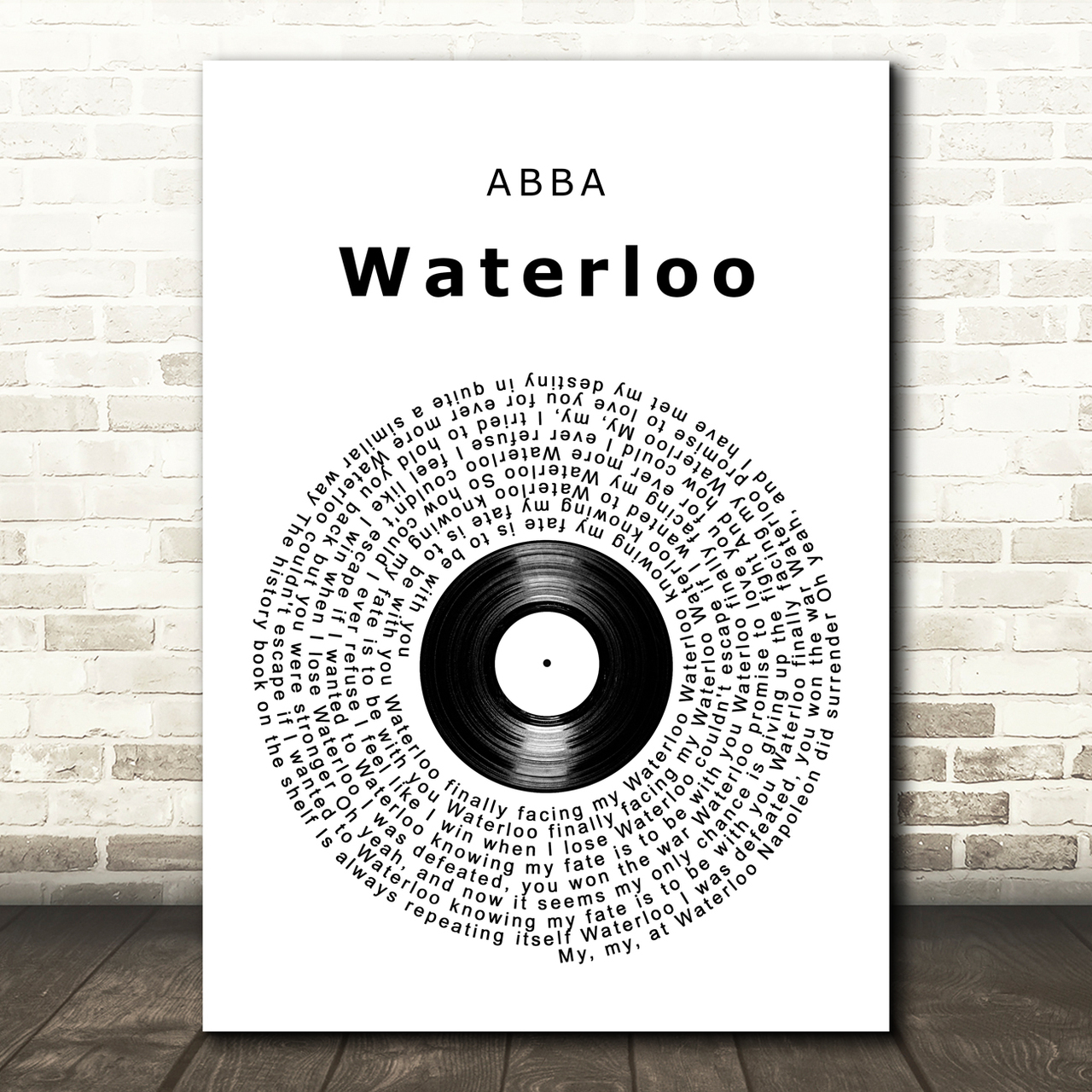 ABBA Waterloo Vinyl Record Song Lyric Art Print abba waterloo vinyl record song lyric art print 6493