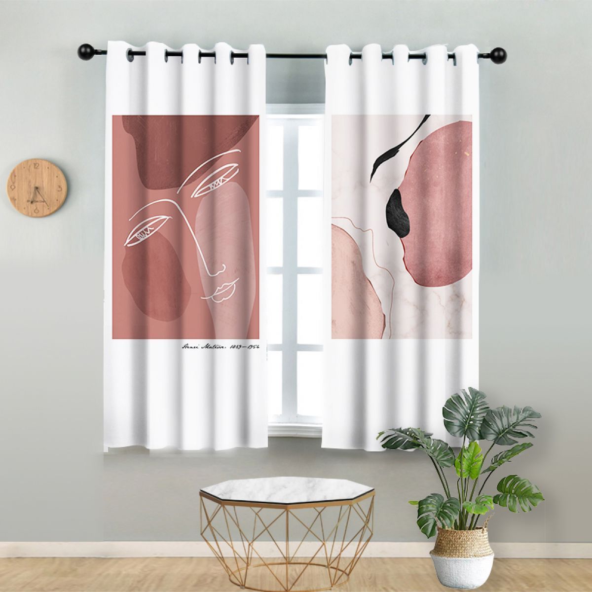 Abstract Figure Painting Printed Window Curtain Home Decor abstract figure painting printed window curtain home decor 3437