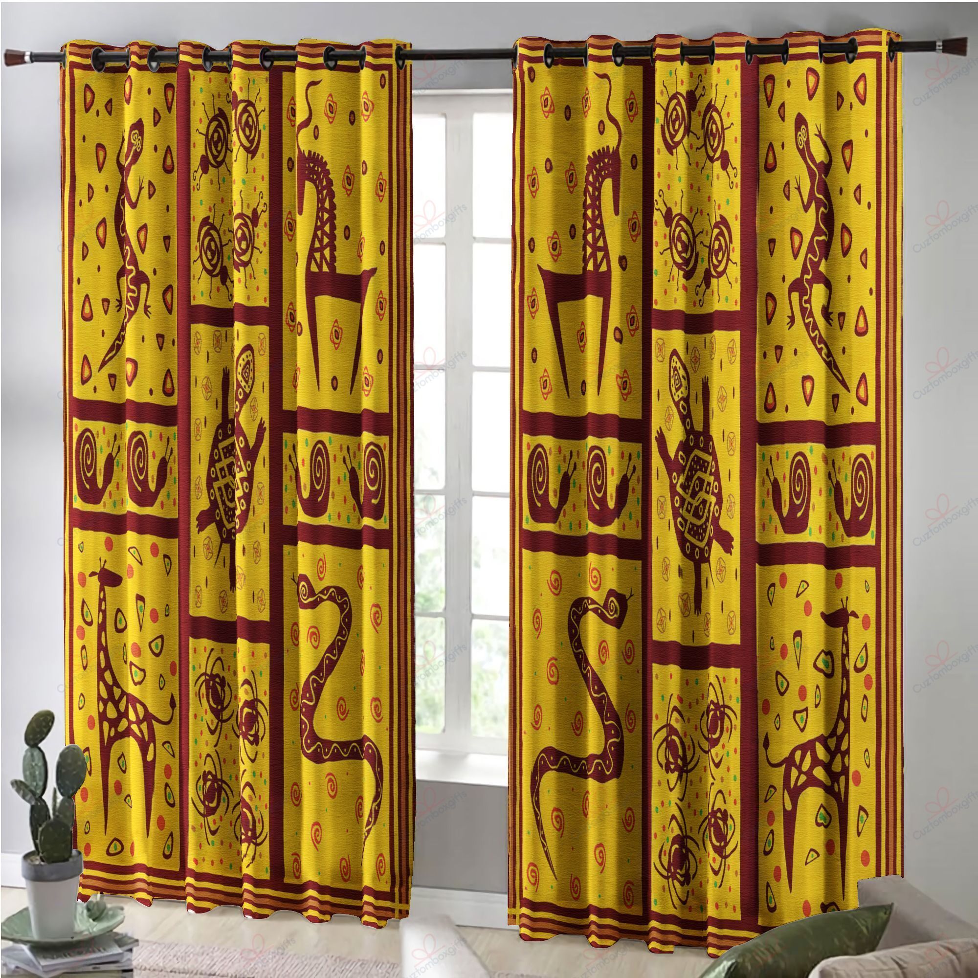 africa animal art printed window curtain home decor 3896