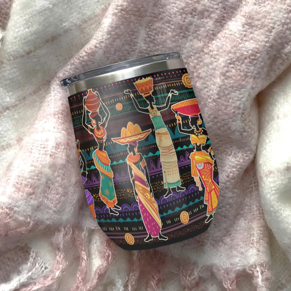 african women work beautiful black queen wine tumbler african american gift wine tumbler 2501