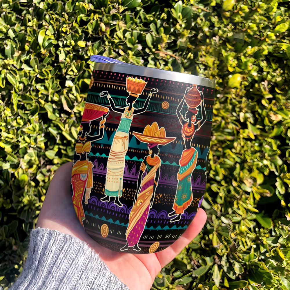african women work beautiful black queen wine tumbler african american gift wine tumbler 2977