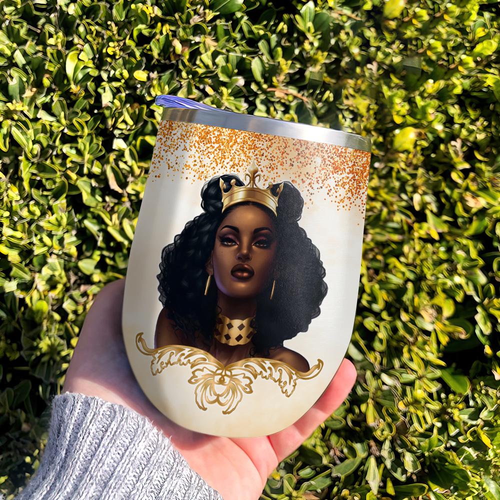afro woman black woman african american do not cry the bad guys will laugh afro women gift wine tumbler 2552