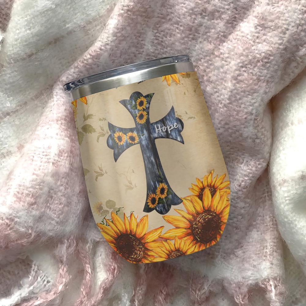 afro woman black woman african american faith sunflower cross afro women gift wine tumbler 1921